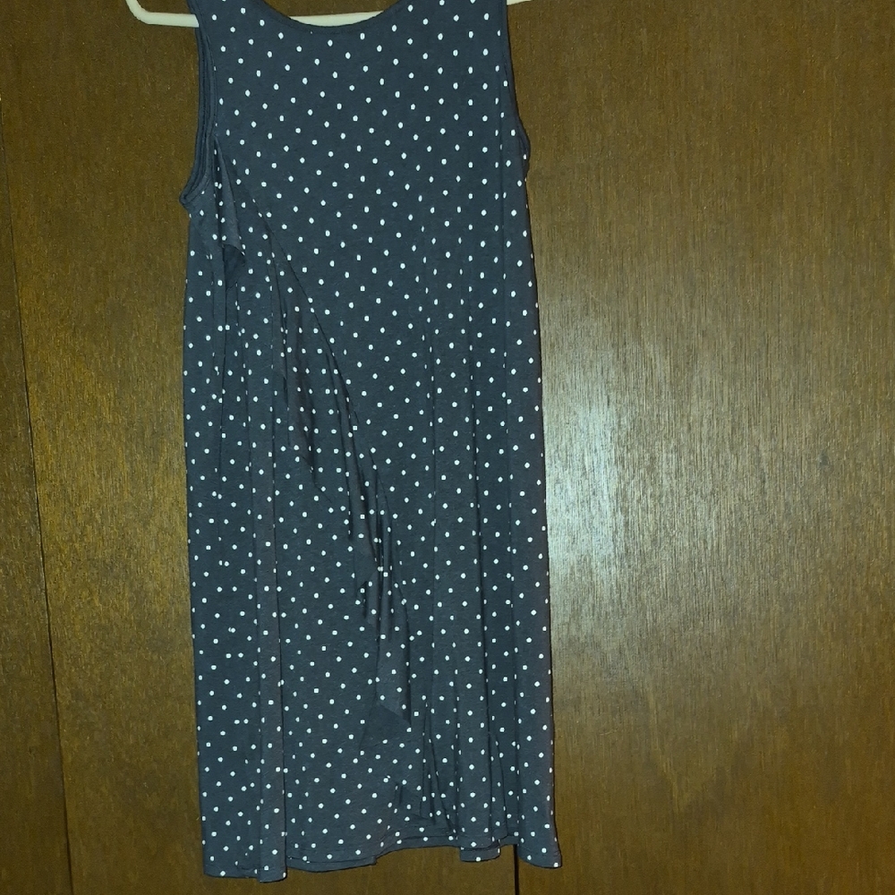 Navy Polka Dot Sleeveless Dress